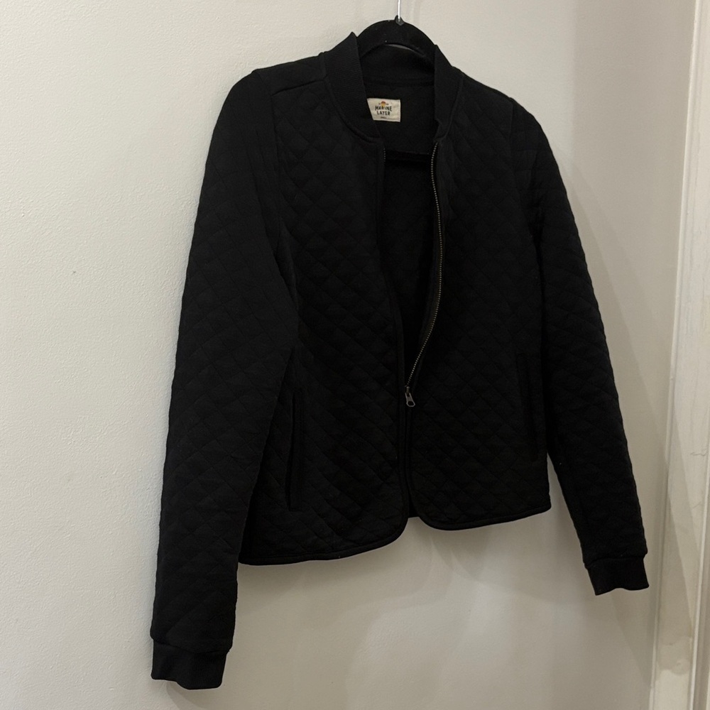 Marine Layer Black Quilted Bomber Jacket - women’s small - lightweight
